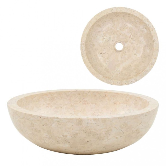 vidaXL Chiuvetă, crem, 40 x 12 cm, marmură