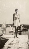 FOTOGRAFIE VECHE DOMNISOARA PE PONTON IN CADRU BARCI CU PANZE,,AGFA-LUPEX&quot;1937