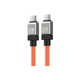 CABLU alimentare si date Baseus CoolPlay, Fast Charging Data Cable pt. smartphone, USB Type-C la USB Type-C 100W, 1m, portocaliu &quot;CAKW000207&quot; (timbru