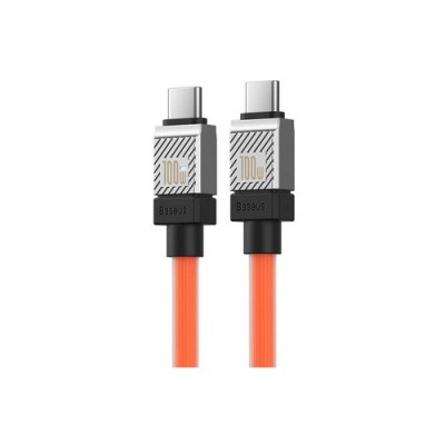 CABLU alimentare si date Baseus CoolPlay, Fast Charging Data Cable pt. smartphone, USB Type-C la USB Type-C 100W, 1m, portocaliu &amp;quot;CAKW000207&amp;quot; (timbru foto