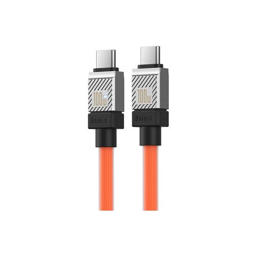 CABLU alimentare si date Baseus CoolPlay, Fast Charging Data Cable pt. smartphone, USB Type-C la USB Type-C 100W, 1m, portocaliu &quot;CAKW000207&quot; (timbru