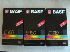 Lot 3 Casete Video BASF Super HG - Inregistrate o singura data foto