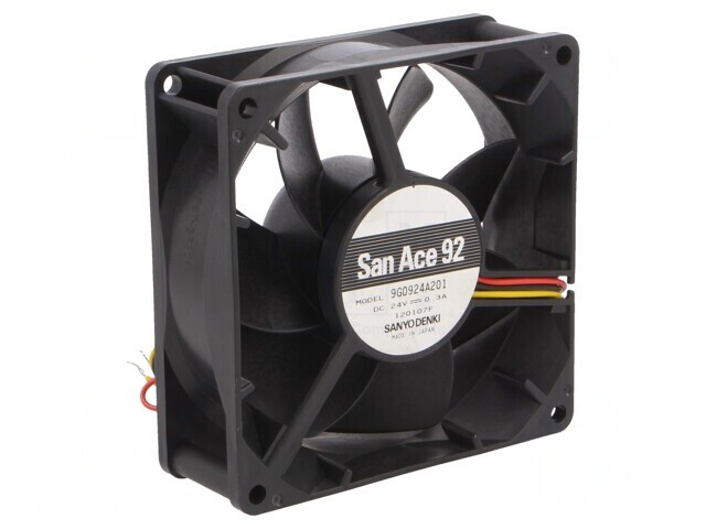 Ventilator axial DC 24V 92mm 150m3/h 44dBA cu bilă