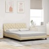 VidaXL Cadru de pat fără saltea, crem, 160x200 cm, textil 3310613