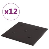 Cumpara ieftin Panouri perete 12 buc. negru, 30x30 cm piele ecologica, 1,08 m&sup2;