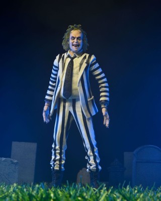 Beetlejuice 1988 Action Figure Beetlejuice Black and White Striped Suit 18 cm foto
