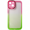 Husa spate policarbonat si silicon multicolor, butoane rosii, pentru Apple iPhone 14