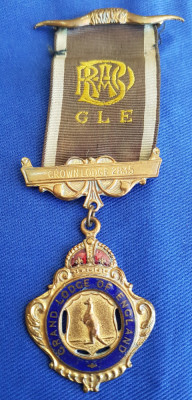 Medalie masonica veche Grand Lodge of England 1945- Bro Alfred A.Lee/ Lodge 2835 foto