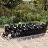 vidaXL Set mobilier de grădină cu perne, 21 piese, negru, poliratan 3095670