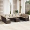 vidaXL Set de canapele pentru grădină 11 pcs Maro Rattan poli 3346568