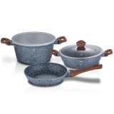 Set oale, cratite si tigai marmorate, 5 piese, din aluminiu forjat, Forest Line, Berlinger Haus, BH 7060