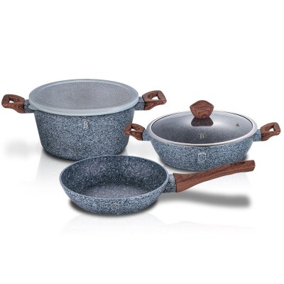Set oale, cratite si tigai marmorate, 5 piese, din aluminiu forjat, Forest Line, Berlinger Haus, BH 7060 foto