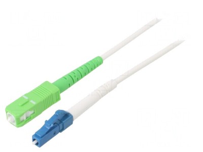 Patch Cord Fibră Optică OS2 LC/UPC-SC/APC 25m Alb LSZH foto