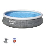 Piscina gonflabila Bestway Gri, 396 x 84 cm, 7340L, cu filtru si pompa, pentru copii si adulti