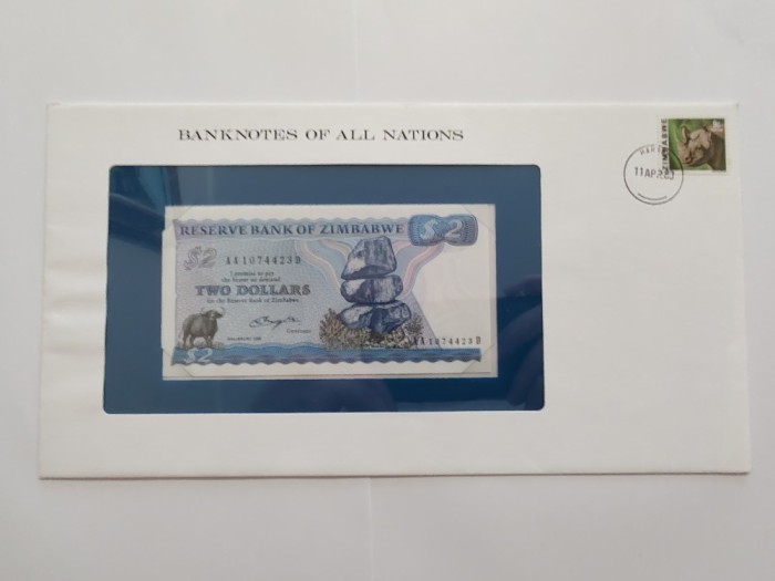 Zimbabwe - 2 Dollars 1980 - In plic de prezentare