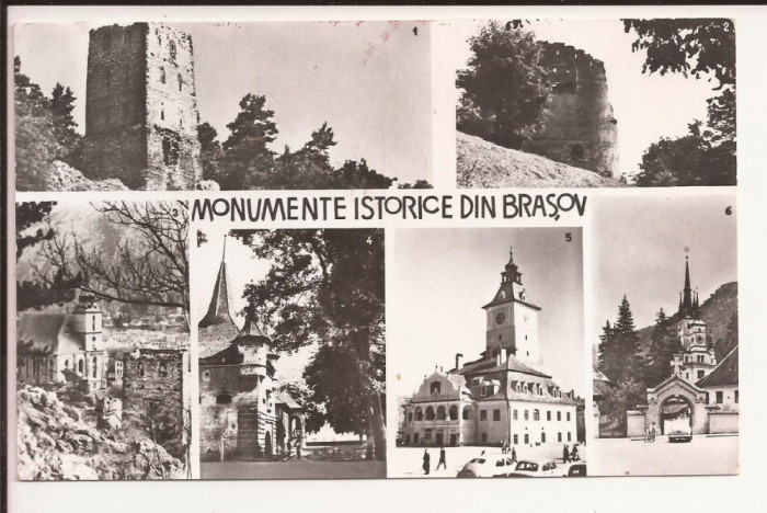 Carte Postala veche Romania - Brasov, Monumente istorice, circulata