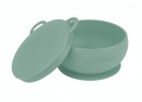 Bol cu ventuza si capac 100% Pemium Silicone River Green, 1 bucata, Minikoioi