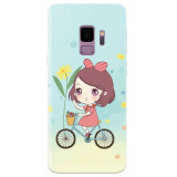 Husa silicon pentru Samsung S9, Girl And Bike