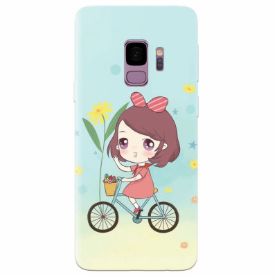 Husa silicon pentru Samsung S9, Girl And Bike foto