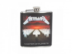 Butelcuta (plosca) inox pentru bauturi alcoolice Metallica - Master of Puppets foto