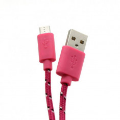 Cablu de date SBox CAB0112 USB Male - MicroUSB Male 1m Pink foto