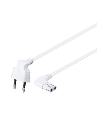Cablu de conectare goobay Eurostecker &amp;icirc;nclinată pe ambele părți, 3 m, alb foto