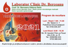 Romania, Laborator Clinic Dr. Berceanu, calendar de buzunar, 2021 foto