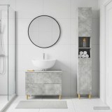 Cumpara ieftin Set de dulapuri pentru baie, 2 piese ARNHEM Gri Beton