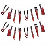 Set de 2 bannere pentru Halloween ZERHOK, plastic/PVC, rosu/negru, 206 cm