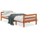 Gossi pat de zi fara saltea, maro ceruit, 90x200 cm, lemn masiv pin