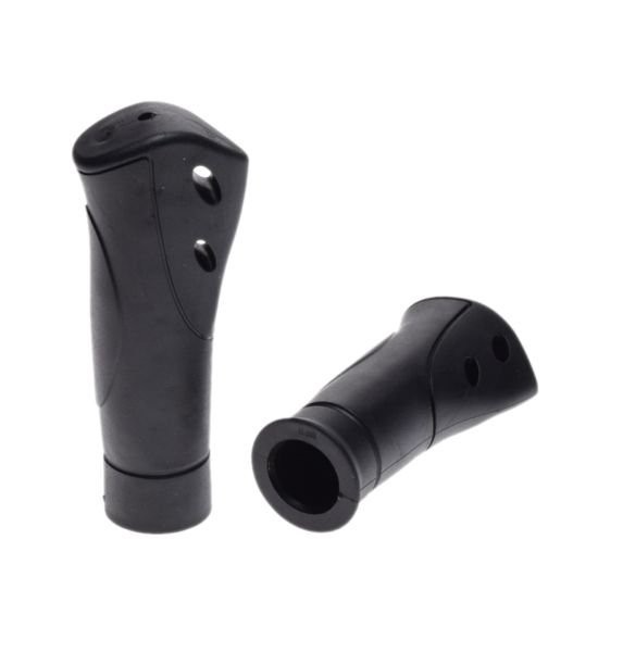 Set 2 mansoane biciclete cu 1 schimbator, L 120/93mm, culoare negru Cod:AWR2227