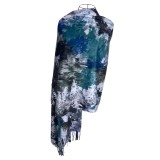 Fular dama NOR, rosu/olive, 170x70