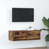 vidaXL Dulap TV stejar afumat 80x31x25,5 cm din lemn de prelucrare
