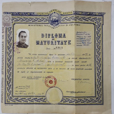 SCOALA MEDIE NR. 20 ' GHEORGHE SINCAI ' , DIPLOMA DE MATURITATE , ELIBERATA IN 1959