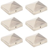 Gossi capace stalpi de gard piramida 6 buc. 81x81 mm otel inoxidabil