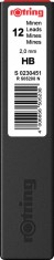 Etui mina creion 12 buc Rotring 2,0 HB
