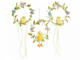 Cumpara ieftin Set 3 coronite decorate cu Puisori si flori 16x43 cm