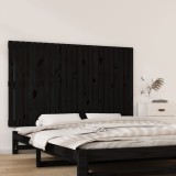 VidaXL Tăblie de pat pentru perete, negru, 147x3x90 cm, lemn masiv pin