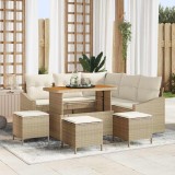 VidaXL Set de canapele pentru grădină 9 pcs Bej, crem 110 x 55 x 71 cm