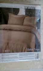 Lenjerie de pat olandeza petru 2 persoane Dallas Taupe foto