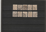 RO - 1890/91 LP 47 h - CIFRA IN PATRU COLTURI LOT 10 TIMBRE STAMPILATE 15 BANI, Stampilat