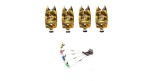 Set pescuit cu 4 senzori cu baterii 9v incluse si 4 swingere cu led, Diamant Alb