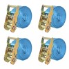 Chingi fixare cu clichet, 4 buc, albastru, 2 tone, 6 m x 38 mm