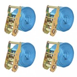 VidaXL Chingi fixare cu clichet, 4 buc, albastru, 2 tone, 6 m x 38 mm