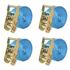 vidaXL Chingi fixare cu clichet, 4 buc, albastru, 2 tone, 6 m x 38 mm