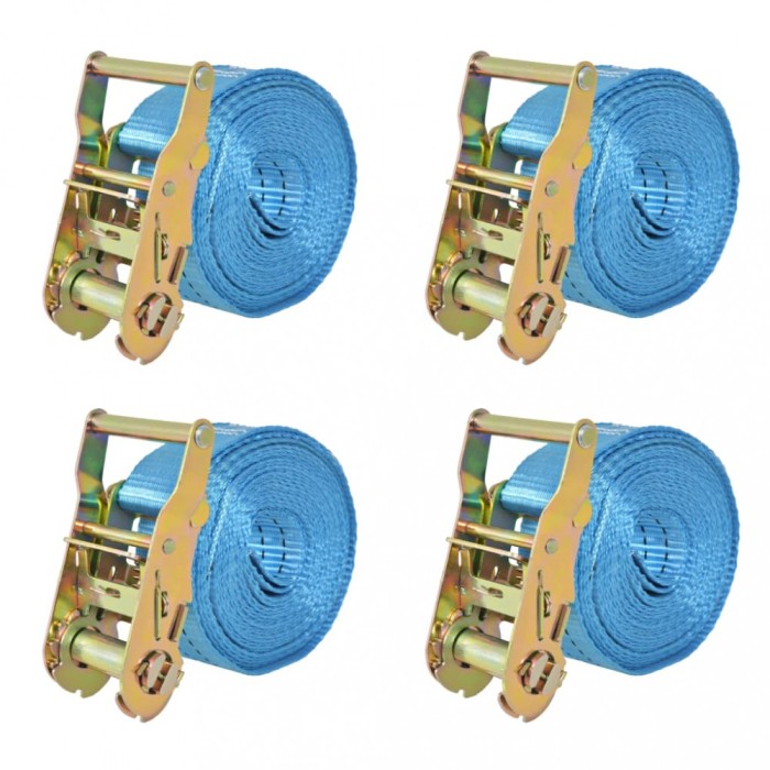 Chingi fixare cu clichet, 4 buc, albastru, 2 tone, 6 m x 38 mm
