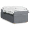 VidaXL Pat box spring cu saltea, gri deschis, 90x190 cm, textil 3285532