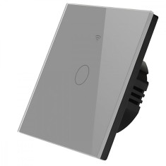 Intrerupator inteligent cu touch, Wifi, 1 canal, 10A, Gri