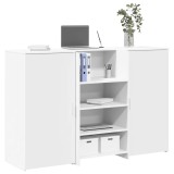 vidaXL Birou Recepție Alb 155x50x103.5cm Lemn Prelucrat - Spațios, Durabil, Design Modern - Ideal Birouri, Hoteluri, Clinici