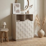 Highboard Bopibobro mit 2 T&uuml;ren 86x64x36 cm Beige [en.casa]